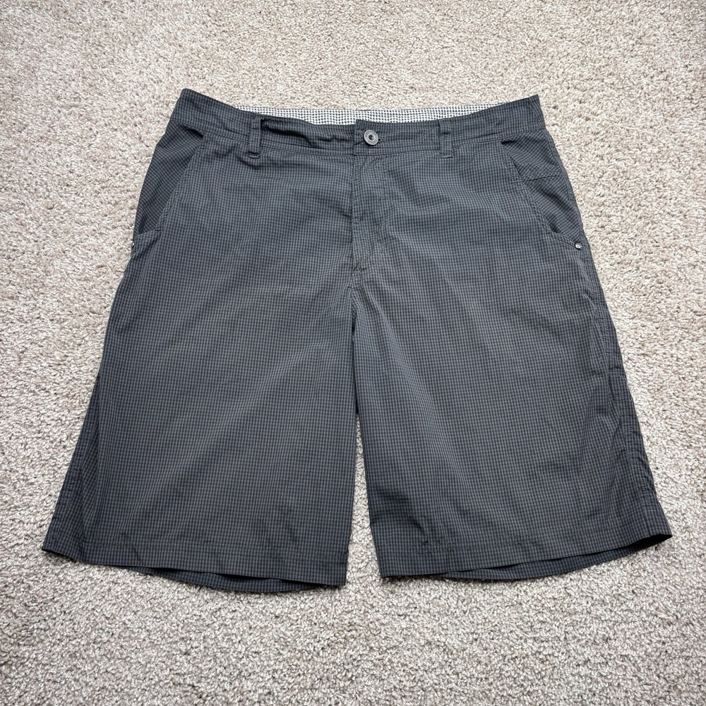 Lululemon Athletica Plaid Checkered Mens Grey Chino Shorts  "10 Inseam Size 36